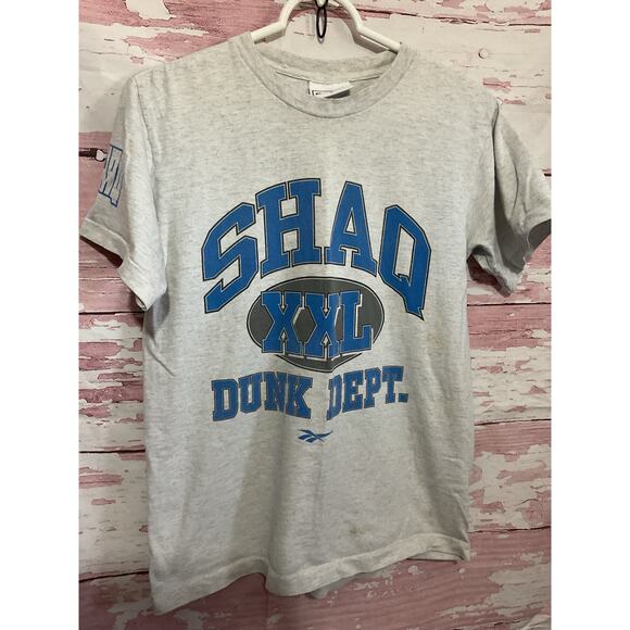 90’s Single Stitch Shaq Dunk Dept Tee Shirt Large 14/16 REEBOK - Picture 1 of 10